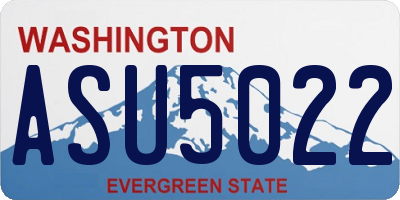 WA license plate ASU5022