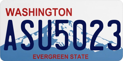 WA license plate ASU5023