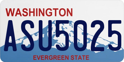WA license plate ASU5025