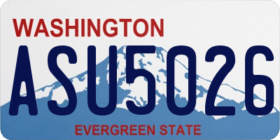 WA license plate ASU5026