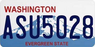 WA license plate ASU5028