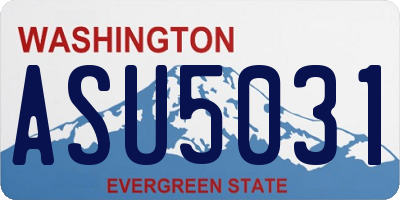 WA license plate ASU5031
