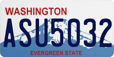 WA license plate ASU5032
