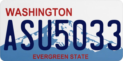 WA license plate ASU5033