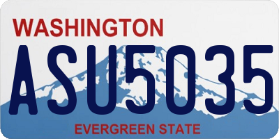 WA license plate ASU5035
