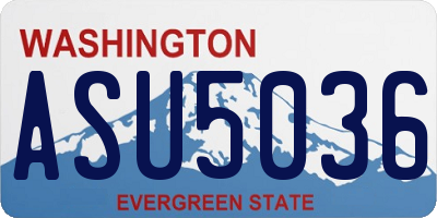 WA license plate ASU5036