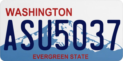 WA license plate ASU5037