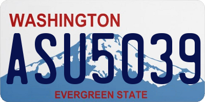 WA license plate ASU5039