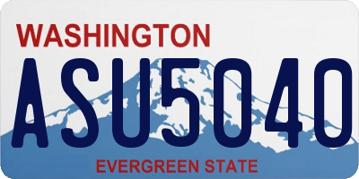 WA license plate ASU5040
