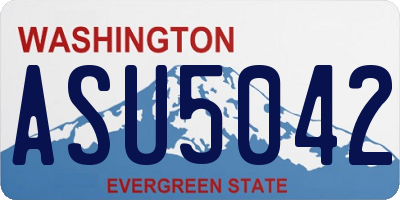 WA license plate ASU5042