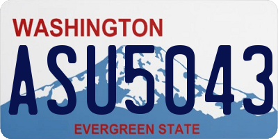 WA license plate ASU5043