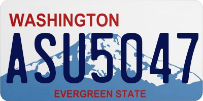 WA license plate ASU5047