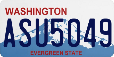 WA license plate ASU5049