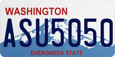 WA license plate ASU5050