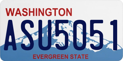 WA license plate ASU5051