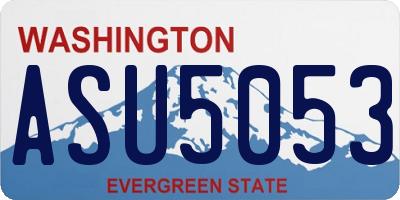 WA license plate ASU5053