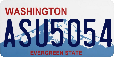 WA license plate ASU5054