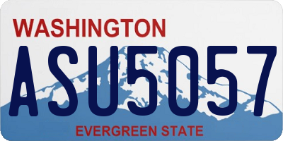 WA license plate ASU5057