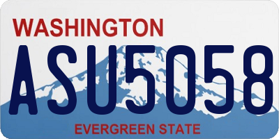 WA license plate ASU5058