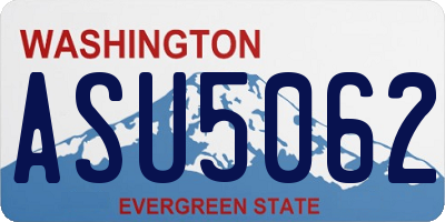WA license plate ASU5062