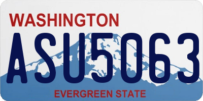 WA license plate ASU5063