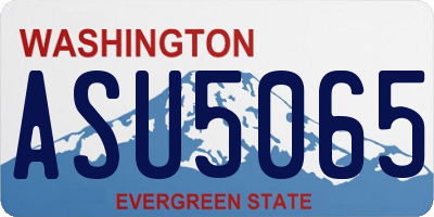 WA license plate ASU5065