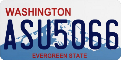 WA license plate ASU5066