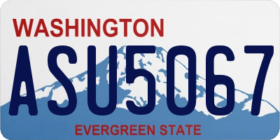 WA license plate ASU5067
