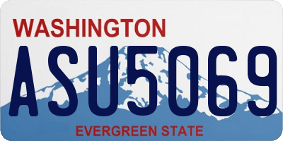 WA license plate ASU5069