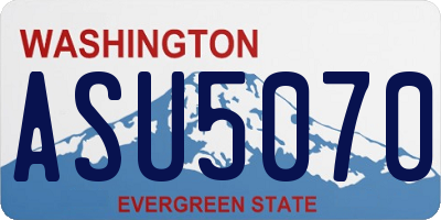 WA license plate ASU5070