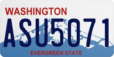 WA license plate ASU5071
