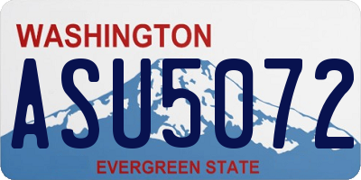 WA license plate ASU5072