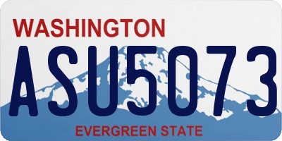 WA license plate ASU5073