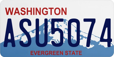 WA license plate ASU5074