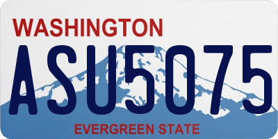 WA license plate ASU5075