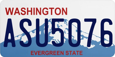WA license plate ASU5076