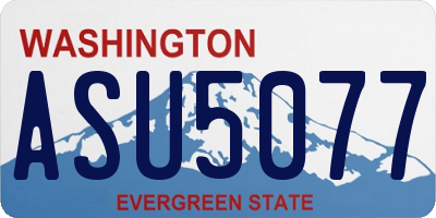 WA license plate ASU5077