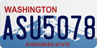 WA license plate ASU5078