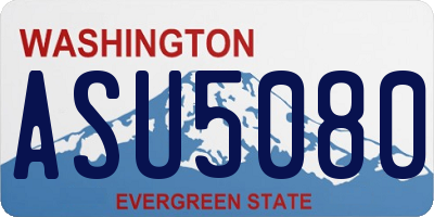 WA license plate ASU5080
