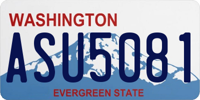 WA license plate ASU5081