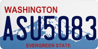 WA license plate ASU5083