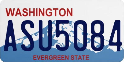 WA license plate ASU5084