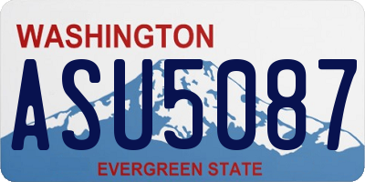 WA license plate ASU5087