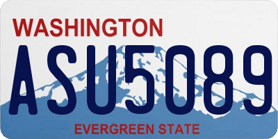 WA license plate ASU5089