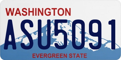 WA license plate ASU5091