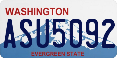 WA license plate ASU5092
