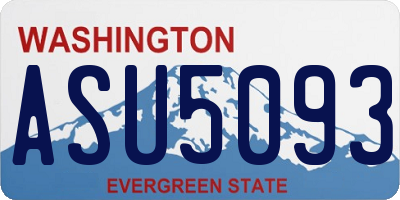 WA license plate ASU5093