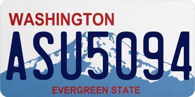 WA license plate ASU5094