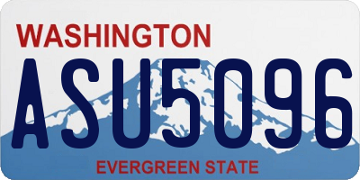 WA license plate ASU5096