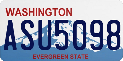 WA license plate ASU5098